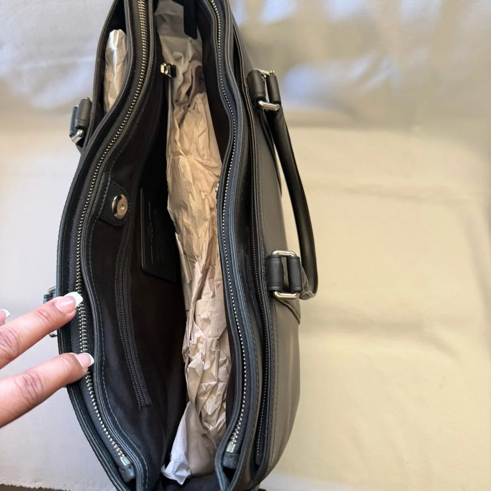 Black Coach Metropolitan Leather Tote f71718 Unisex